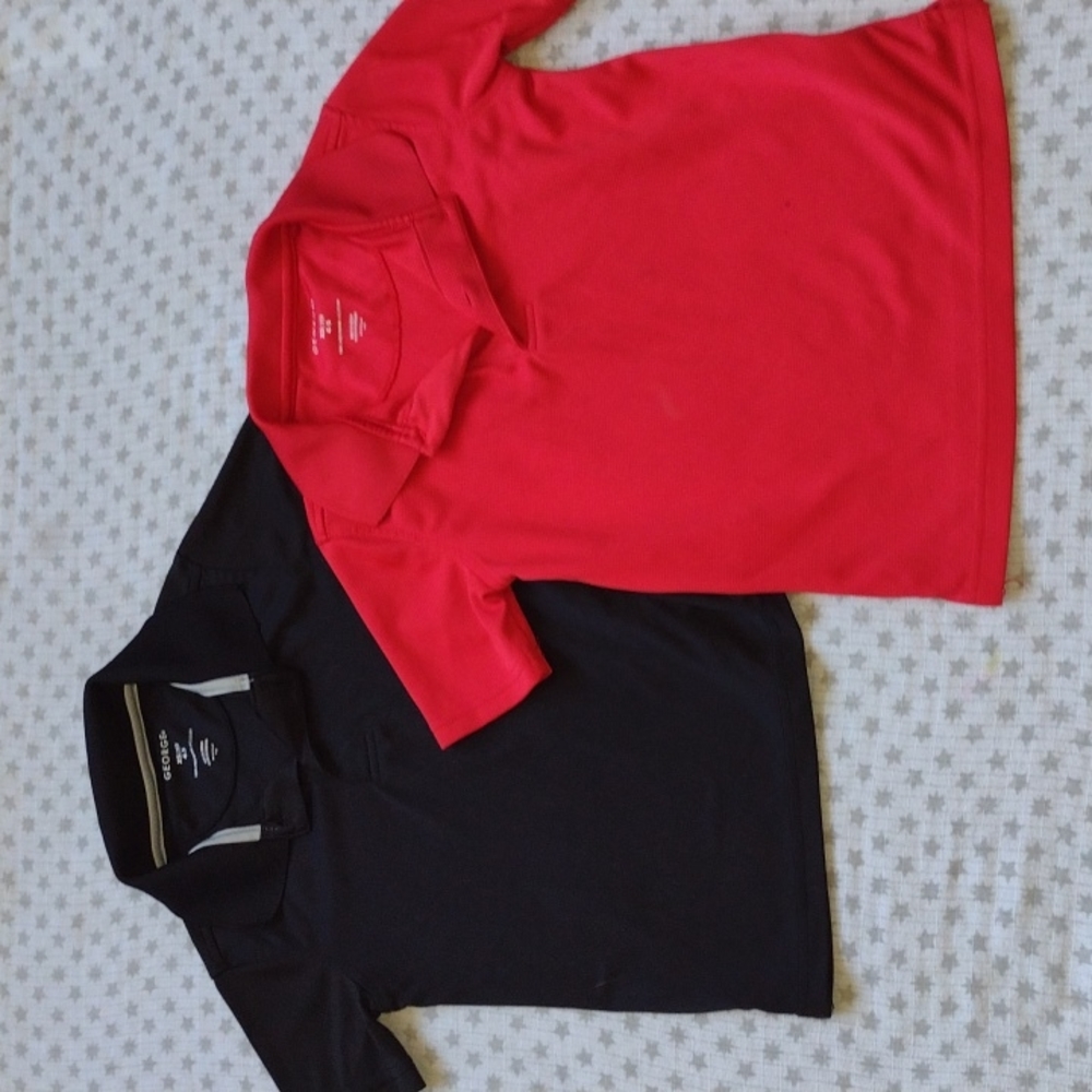 BOGO Polyester Sporty Polo Shirts - Black and Red